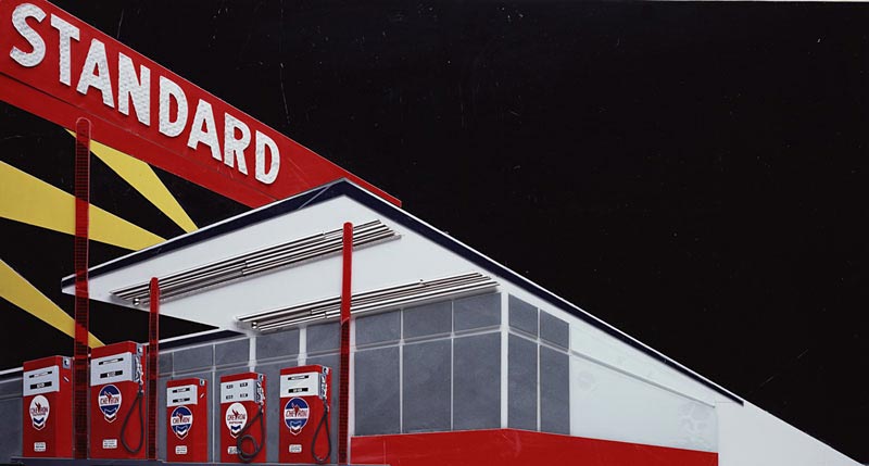 Vik Muniz Standard Station (Night), after Ed Ruscha (Pictures of Cars)